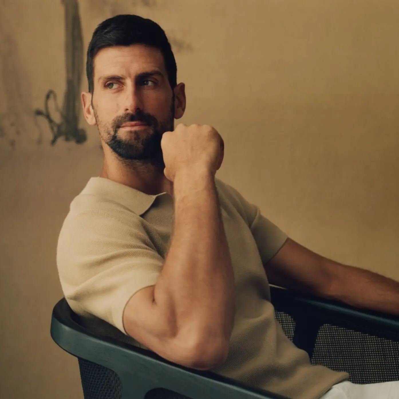 Novak Djokovic, brand ambassador for Aman New York, portrait photograph.