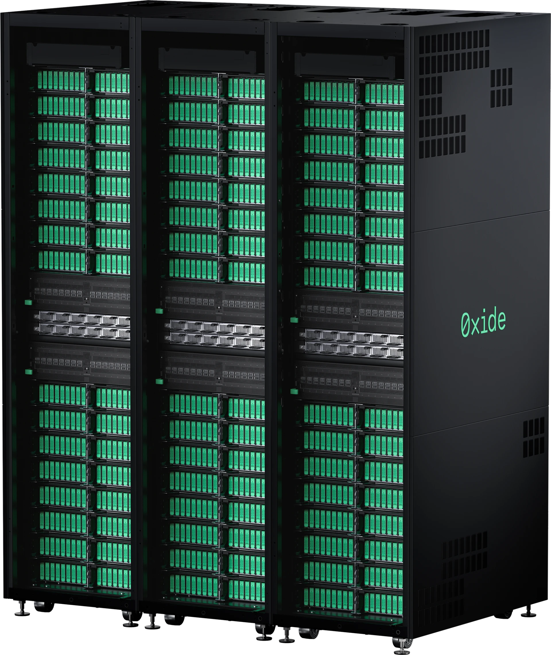 Three Oxide racks, side by side