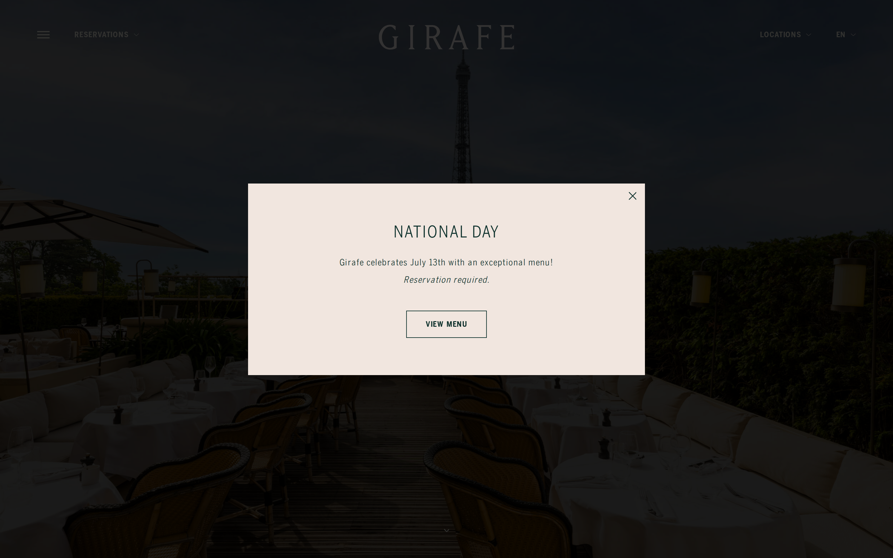 girafe-restaurant.com desktop