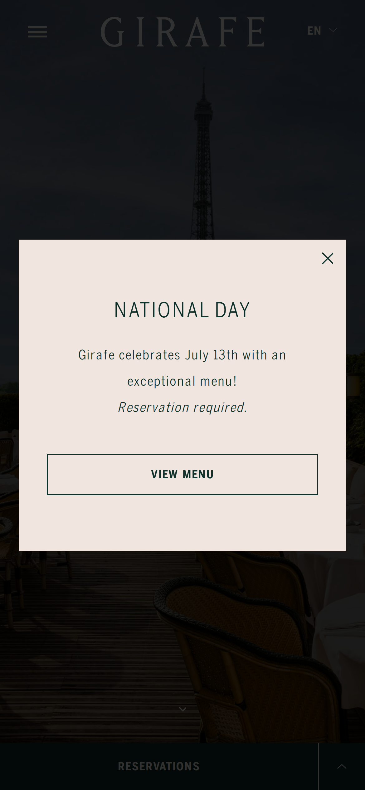 girafe-restaurant.com mobile